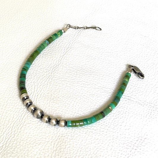 Navajo Pearl and Tyrone Turquoise Bracelet