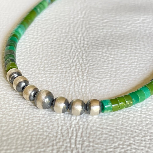 Navajo Pearl and Tyrone Turquoise Bracelet