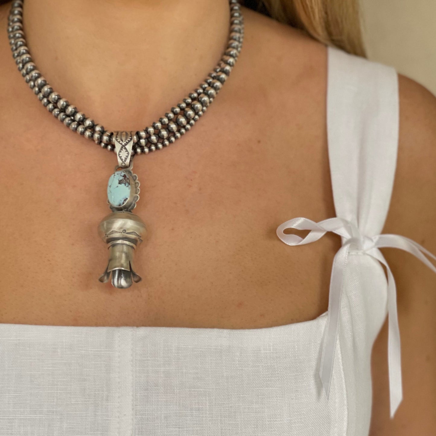 Navajo Pearl 16” Triple Strand Necklace