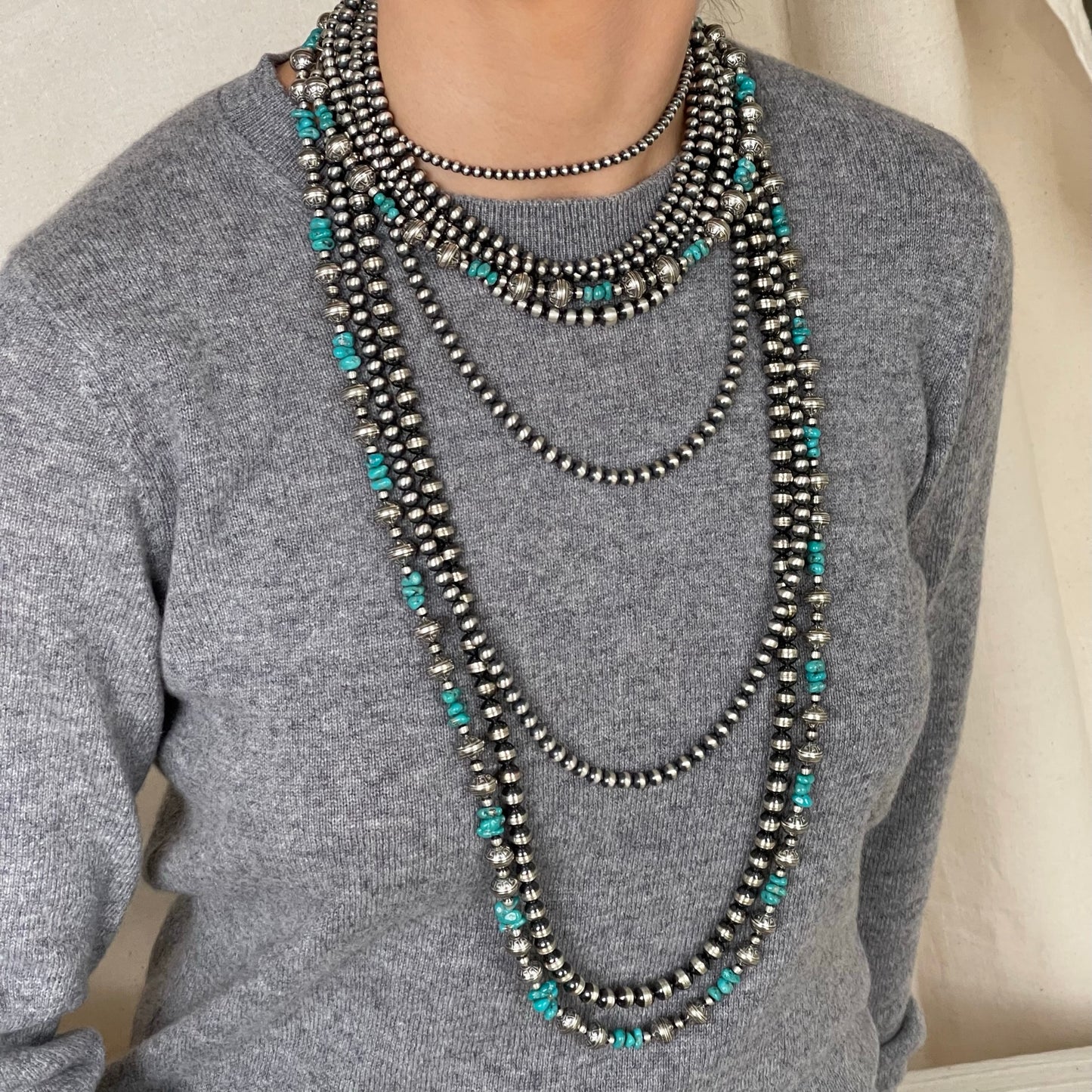 Navajo Pearl and Campitos Turquoise Necklace