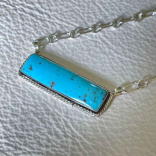 Kingman Turquoise Bar Necklace