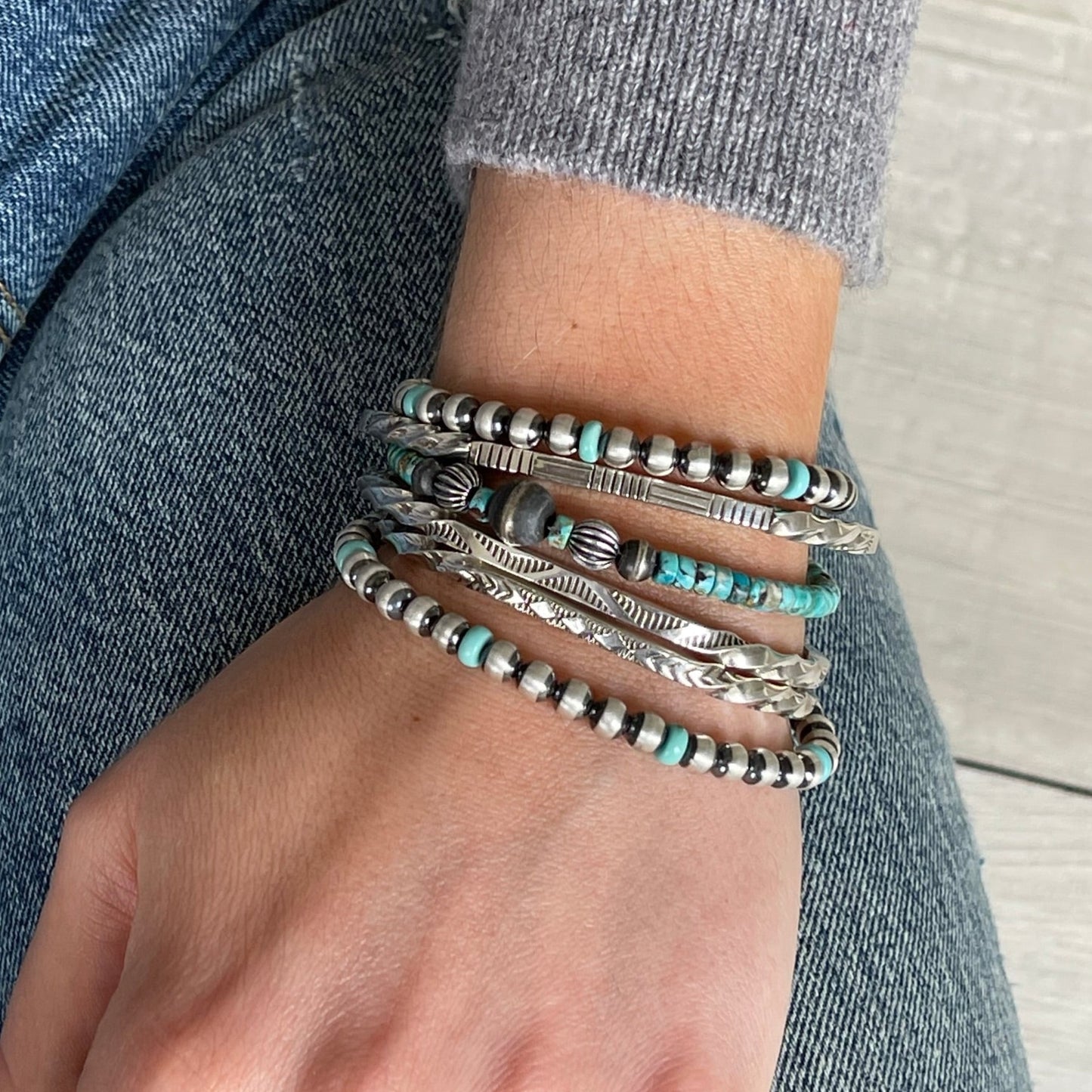 Navajo Pearl and Turquoise Bracelet