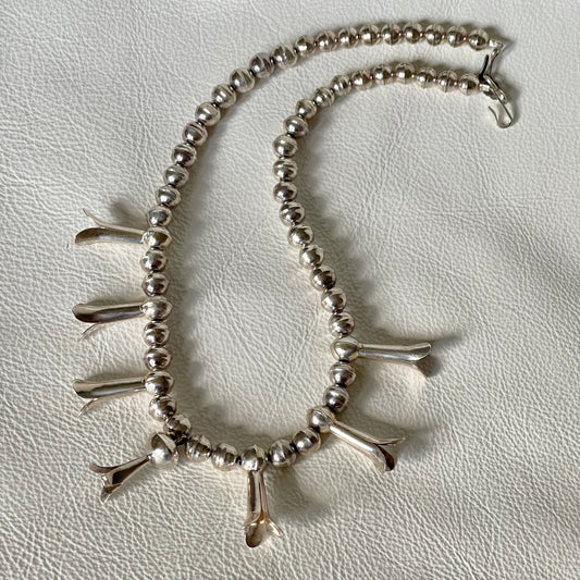 Vintage Squash Blossom and Navajo Pearl Necklace