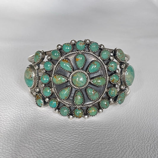 Vintage Royston Turquoise Cluster Cuff