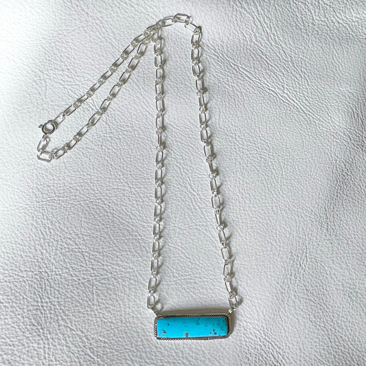 Kingman Turquoise Bar Necklace