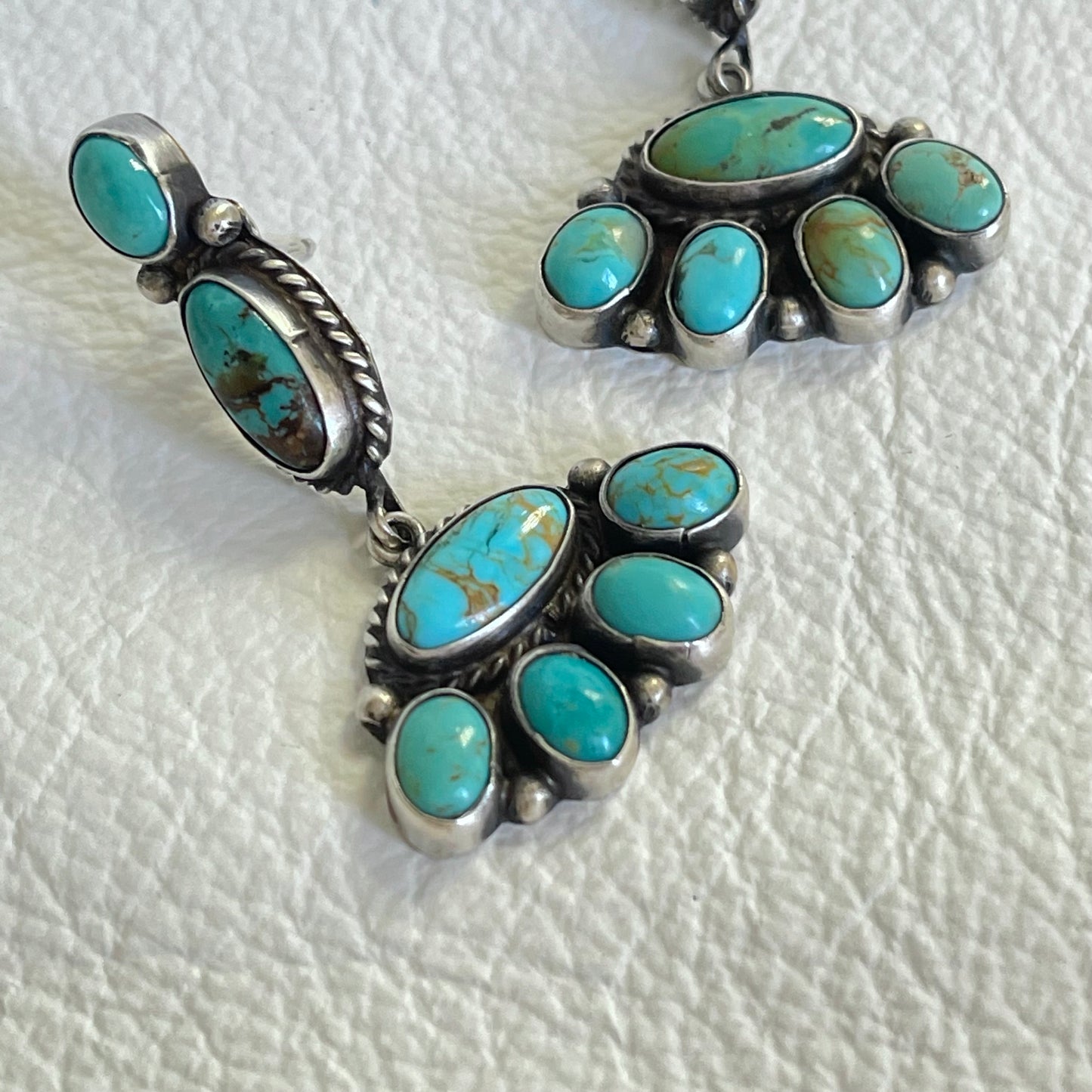 Vintage Mixed Turquoise Chandelier Earrings