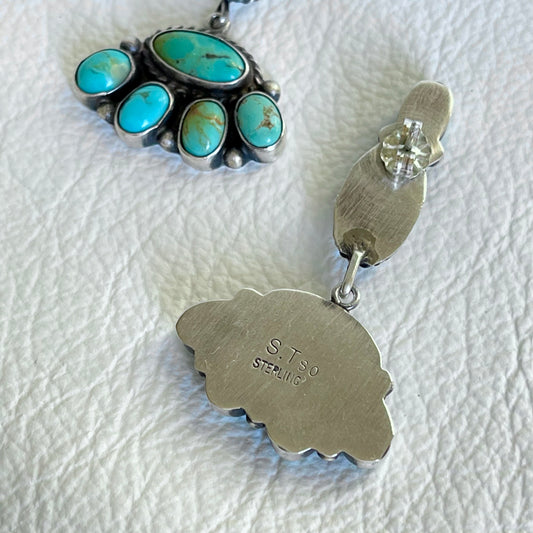 Vintage Mixed Turquoise Chandelier Earrings