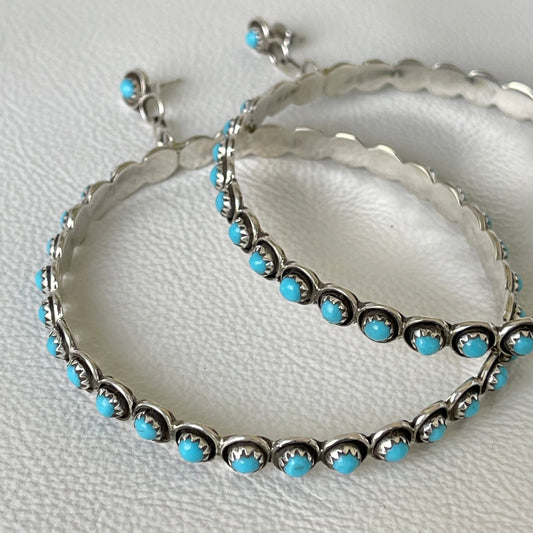 Kingman Turquoise Hoop Earrings