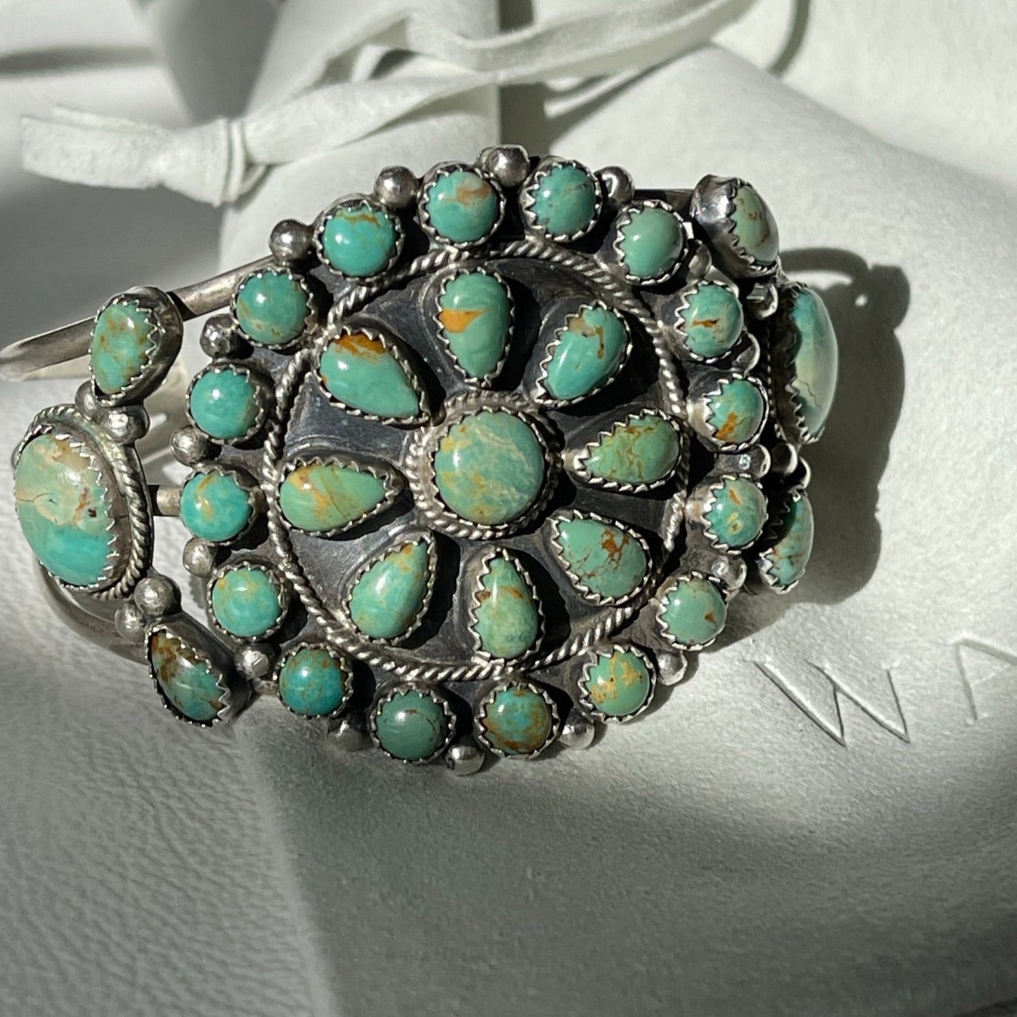 Vintage Royston Turquoise Cluster Cuff